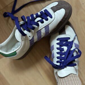 adidas Samba OG leather sneakers collegiate green and purple